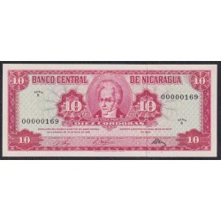 Никарагуа 10 кордоба 1968 г, Короткий номер! 00000169 (NICARAGUA 10 Córdobas 1968) P 117: UNC