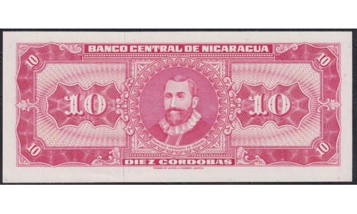 Никарагуа 10 кордоба 1968 г, Короткий номер! 00000728 (NICARAGUA 10 Córdobas 1968) P 117: UNC