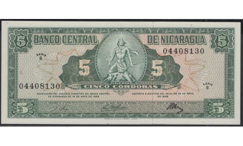 Никарагуа 5 кордоба 1968 г. (NICARAGUA 5 Córdobas 1968) P116:Unc