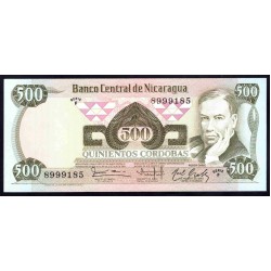 Никарагуа 500 кордоба 1984 г. (NICARAGUA 500 Córdobas 1984) P142:Unc