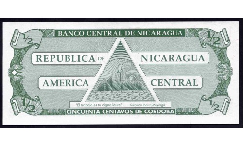Никарагуа 1/2 кордоба ND (1991 г.) (NICARAGUA  ½ Córdoba ND (1991)) P171:Unc