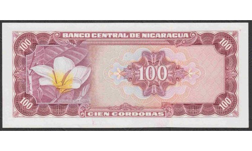 Никарагуа 100 кордоба 1972 года (NICARAGUA 100 Córdobas 1972) P126: UNC