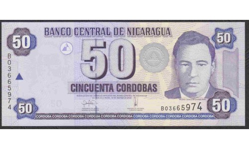 Никарагуа  50 кордоба 2006 года (NICARAGUA  50 Córdobas  2006) P 198: UNC