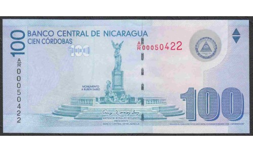 Никарагуа 100 кордоба 2007-2012 года, серия замещения (NICARAGUA 100 Córdobas 2007-2012, Replacement) P204r: UNC