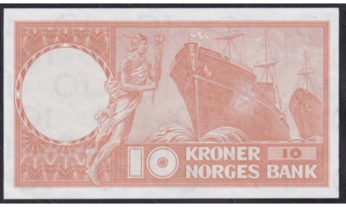 Норвегия 10 крон 1968 год (NORWAY 10 Kroner 1968) P 31d(4): UNC
