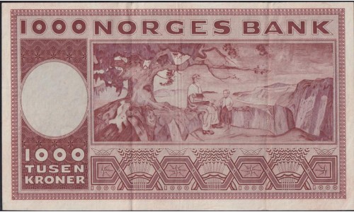 Норвегия 1000 крон 1971 года (NORWAY 1000 Kroner 1971) P 34c: XF+++