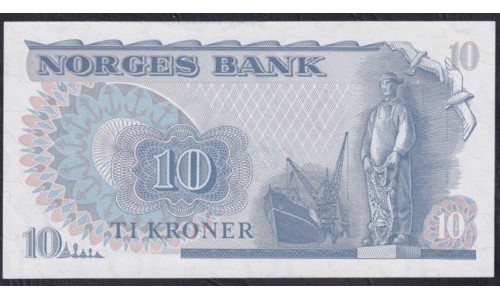 Норвегия 10 крон 1979 (NORWAY 10 Kroner 1979) P 36c(3): UNC