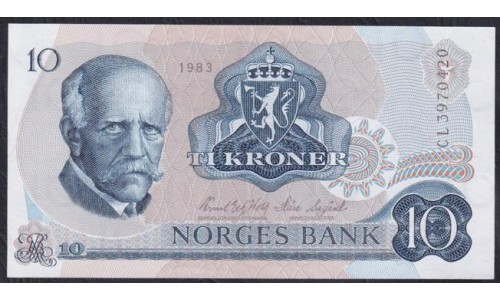 Норвегия 10 крон 1983 (NORWAY 10 Kroner 1983) P 36c(6): UNC