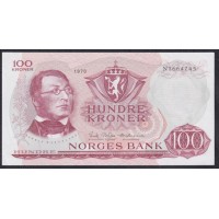 Норвегия 100 крон 1970 (NORWAY 100 Kroner 1970) P 38d : UNC