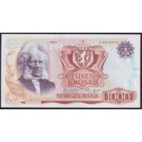 Норвегия 1000 крон 1983 год, C 0878576 (NORWAY 1000 Kroner 1983) P 40b: UNC
