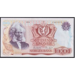 Норвегия 1000 крон 1983 год, C 0878576 (NORWAY 1000 Kroner 1983) P 40b: UNC
