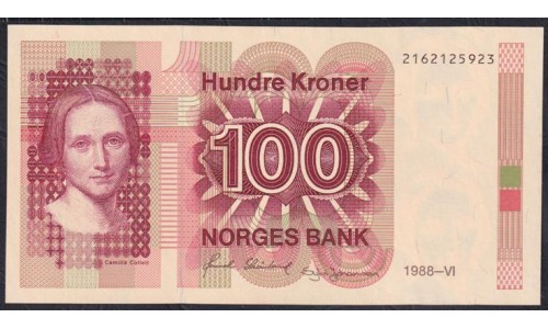Норвегия 100 крон 1982 года, 2162125923 (NORWAY 100 Kroner 1982) P 43c(2): aUNC/UNC