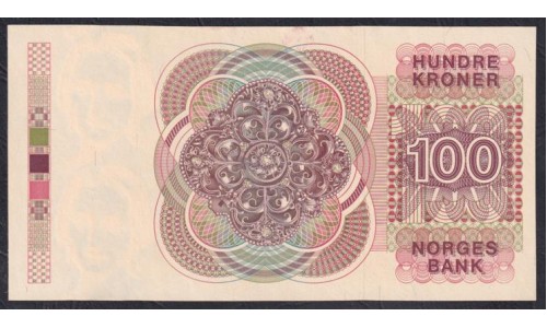 Норвегия 100 крон 1982 года, 2162125923 (NORWAY 100 Kroner 1982) P 43c(2): aUNC/UNC