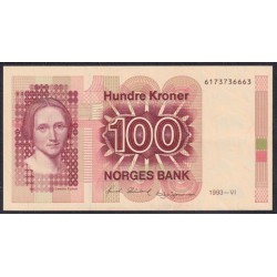 Норвегия 100 крон 1993 (NORWAY 100 Kroner 1993) P 43d(5): UNC