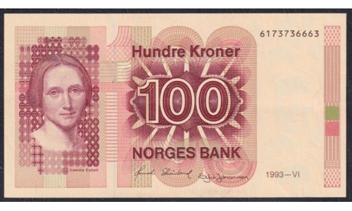 Норвегия 100 крон 1993 (NORWAY 100 Kroner 1993) P 43d(5): UNC