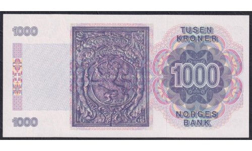 Норвегия 1000 крон 1990 (NORWAY 1000 Kroner 1990) P 45а(2): UNC