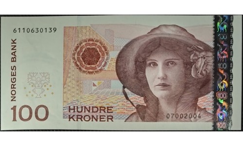 Норвегия 100 крон 2004 (NORWAY 100 Kroner 2004) P 49b : UNC