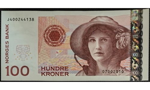 Норвегия 100 крон 2010 (NORWAY 100 Kroner 2010) P 49e : UNC