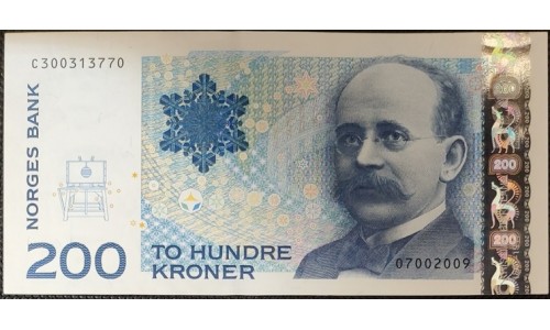 Норвегия 200 крон 2009 (NORWAY 200 Kroner 2009) P 50e : UNC