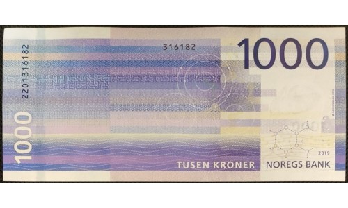 Норвегия 1000 крон 2019 (NORWAY 1000 Kroner 2019) P W57 : UNC