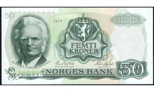 Норвегия 50 крон 1977 год (NORWAY 50 Kroner 1977) P 37d : UNC