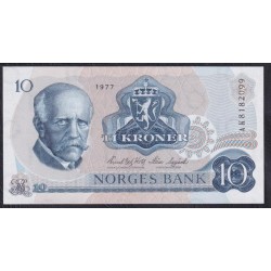 Норвегия 10 крон 1977 (NORWAY 10 Kroner 1977) P 36c: UNC