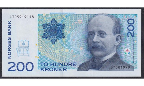 Норвегия 200 крон 1999 (NORWAY 200 Kroner 1999) P 48c: UNC