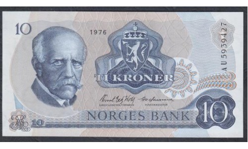 Норвегия 10 крон 1976 (NORWAY 10 Kroner 1976) P 36b: UNC