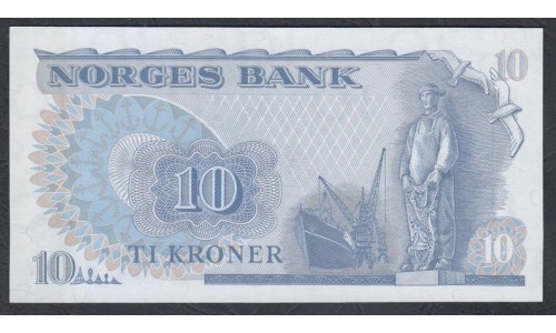 Норвегия 10 крон 1976 (NORWAY 10 Kroner 1976) P 36b: UNC