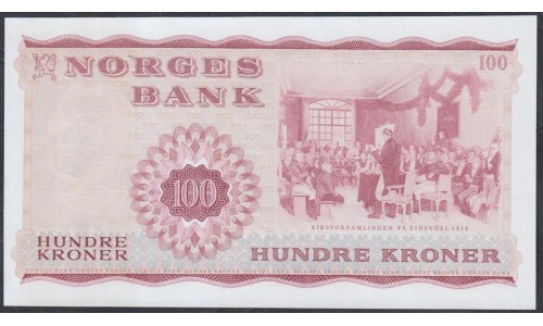 Норвегия 100 крон 1975 (NORWAY 100 Kroner 1975) P 38g : UNC