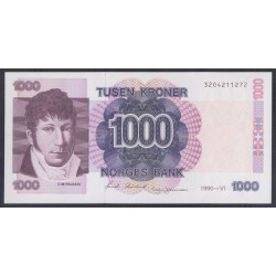 Норвегия 1000 крон 1990 года (NORWAY 1000 Kroner 1990) P 45а: UNC