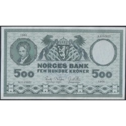 Норвегия 500 крон 1960, РЕДКИЙ ГОД! (NORWAY 500 Kroner 1960) P 34c: UNC