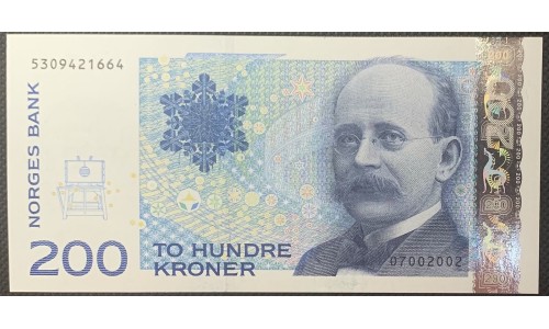 Норвегия 200 крон 2002 (NORWAY 200 Kroner 2002) P 50a : UNC