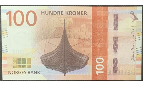 Норвегия 100 крон 2016 (NORWAY 100 Kroner 2016) P 54 : UNC