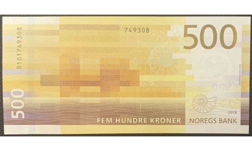 Норвегия 500 крон 2018 (NORWAY 500 Kroner 2018) P 56 : UNC