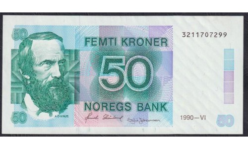 Норвегия 50 крон 1990 год (NORWAY 50 Kroner 1990) P 42е : UNC