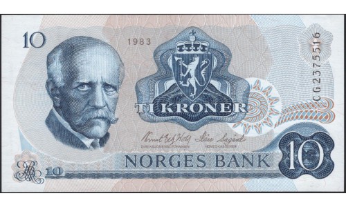 Норвегия 10 крон 1983 (NORWAY 10 Kroner 1983) P 36c : UNC