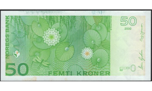 Норвегия 50 крон 2000 (NORWAY 50 Kroner 2000) P 46b : UNC