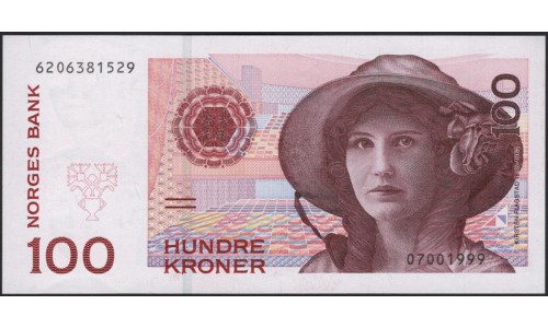 Норвегия 100 крон 1999 (NORWAY 100 Kroner 1999) P 47b : UNC