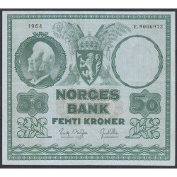 Норвегия 50 крон 1964 год (NORWAY 50 Kroner 1964) P 32b(2): XF