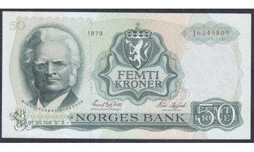 Норвегия 50 крон 1979 год (NORWAY 50 Kroner 1979) P 37d(3): UNC