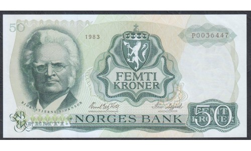 Норвегия 50 крон 1983 год (NORWAY 50 Kroner 1983) P 37d(7): UNC