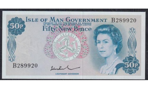 Остров Мэн 50 пенсов ND (1972-79) (ISLE OF MAN 50 Pence ND (1972-79)) P 28b: UNC