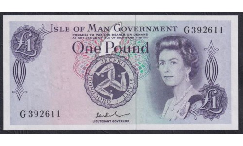 Остров Мэн 1 фунт (1972-1978) литера G (ISLE OF MAN 1 Pound (1972-1978) prefix M) P 29d: UNC
