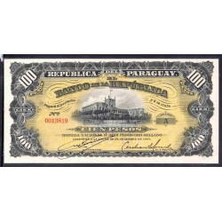 Парагвай 100 песо 1907 г. (PARAGUAY 100 Pesos 1907) P159:Unc