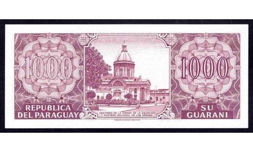 Парагвай 1000 гуарани 2002 г. (PARAGUAY 1000 Guaraníes 2002) P201b:Unc