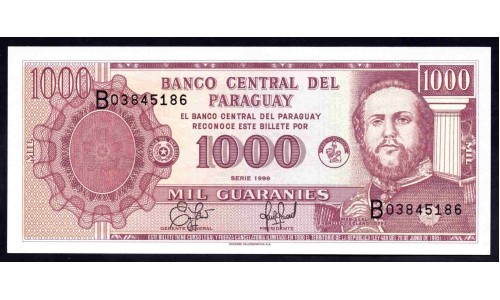 Парагвай 1000 гуарани 1998 г. (PARAGUAY 1000 Guaraníes 1998) P214а:Unc