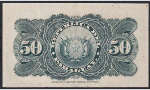 Парагвай 50 центавоc 28.01.1916 года (PARAGUAY 50 Centavos Fuertes Caja de Conversión  Date L. 28.01.1916) P 137a(1): XF/aUNC