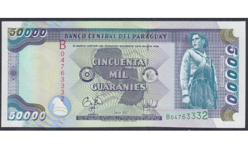 Парагвай 50000 гуарани 1997 г. (PARAGUAY 50000 Guaraníes 1997) P 217: UNC