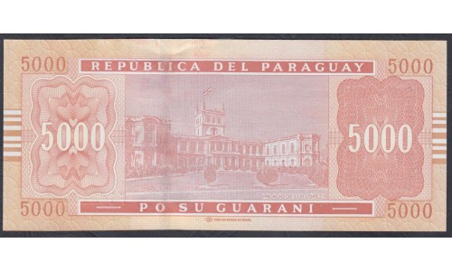 Парагвай 5000 гуарани 2010 г. (PARAGUAY 5000 Guaraníes 2010) P223c: UNC